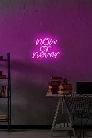 - Now Or Never - Led Dekoratif Duvar Aydınlatması Neon Duvar Yazısı Sihirli Led Mesajlar -neongraph DEC010037 - 4