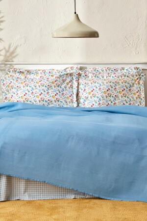 Noya %100 Pamuk Çift Kişilik Pike Takımı Mavi 200.22.14.0023 - Karaca Home