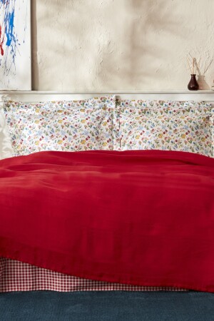 Noya Doppelbett-Bettwäsche-Set aus 100 % Baumwolle, Rot, 200. 22. 14. 0021 - 4