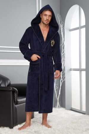 Ns Gold Taç Nakış Bambu Cotton Erkek Erkek Bornozu Ns-2955 - Nuşa