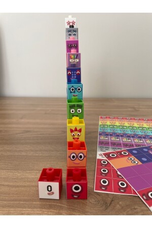 Numberblocks 100 Parça Geçmeli Matematik Küpleri - Snapcubes - 0-10 Stickers Ve 0-20 Maskot Stickers gazinumberblocksmegaset - 6