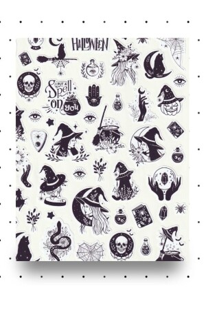Nunuki Halloween Sticker Seti Cadılar Bayramı Sticker Sihirli Mistik Çıkartma Etiket NSTI0039 - Nunuki