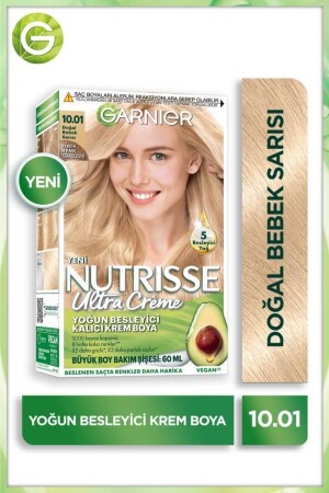 Nutrisse Yoğun Besleyici Kalıcı Krem Saç Boyası 10.01 Doğal Bebek Sarısı - Garnier