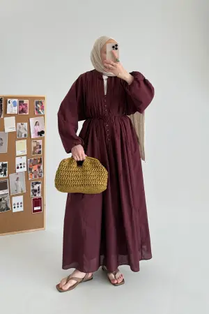 تالي (فول) القطن المُغطى (لباس (بورغوندي) - Nuuwears