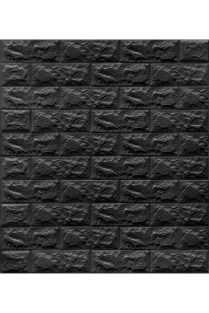 Nw06 Parlak Siyah Kendinden Yapışkanlı 3d Dekoratif Duvar Paneli - 1