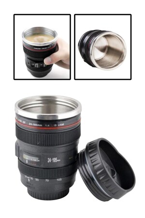 Objektif Görünümlü Lens Çelik Kupa Kahve + Çay Termosu kahvefncanitermos - 2