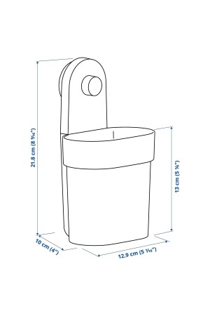 Öbonas Saugnapfbox + Öbonas Saugnapfhaken 7x11 cm + Öbonas Saugnapf-Wandregal 28 cm STORESET414141 - 7