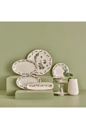 Ocaliptus Stoneware 26 Parça 6 Kişilik Kahvaltı Takımı Yeşil 2003KHTK0005|114 - Bella Maison