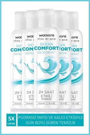 Ocean Comfort 24 Stunden wirksames, puderfreies Deodorant-Spray, 150 ml x 5 Stück - 2