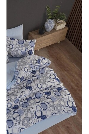 Ocean Double Sided Blue White Double Sheet Cotton Duvet Cover Set NallsÇftOkyanus2023 - 6