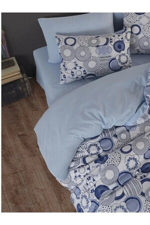 Ocean Double Sided Blue White Single Bed Sheet Cotton Duvet Cover Set NallsOkyanusNev - 7