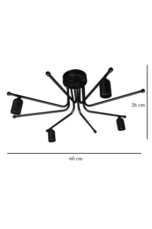 Octapod-Kronleuchter aus schwarzem Metall mit mehreren Armen Ayd-3315 Wohnzimmer-Küche-Schlafzimmer AYD-3515 - 7