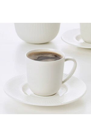 Ofantlıgt 7 Cl Feldispat Porselen Beyaz Espresso Kahve Fincanı Ve Tabağı Fincan Tabak Set 1180338554 - 2