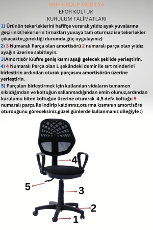 Ofis Koltuğu,büro Koltuğu,çalışma Sandalyesi,oyuncu Koltuğu,patron Koltuğu,ofis Sandalyesi MHROFSGMCH0001 - 10