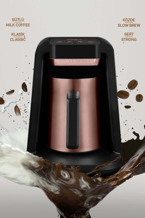 OK0012/OK0018 Okka Rich Spin M Türkische Kaffeemaschine mit Kaffeekanne aus Stahl – Kupfer OK0012. SCHWARZES KUPFER - 6