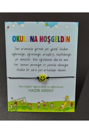 Okula, Sınıfına Hoşgeldin Hediyesi Ipli Gülen Yüzlü Bileklik 25 Adet Okul Hediyesi okul04 - 1