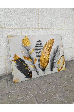 Ölfarben-Effekt-Vogelfedern-Gemälde (Schwarz-Weiß-Kombination) HRKBRV070539101 - 2