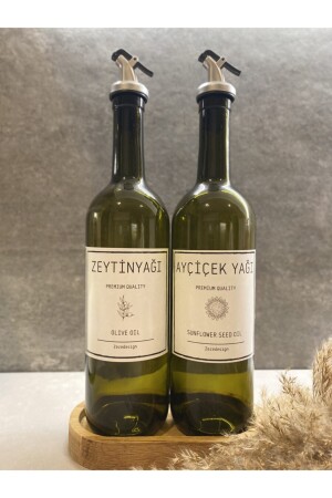 Olivenöl und Ölflasche, Braunglas, 2er-Set, 750 ml, Zeze000227 - 1
