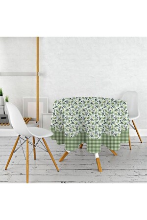 Olivgrün bedruckte Carefree-Stofftischdecke Dsnlms - WENESSİ