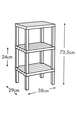 Ombeg Dekorativer 3-lagiger Mehrzweck-Badezimmer-Organizer aus Kunststoff, Blumentopf-Bücherregal, weiß. 3-lagiges Ombeg - 2