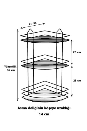 Ömür Boyu Paslanmaz Yapışkanlı Banyo Köşeliği Düzenleyici Şampuanlık Duş Rafı Siyah Ek-03 - 4