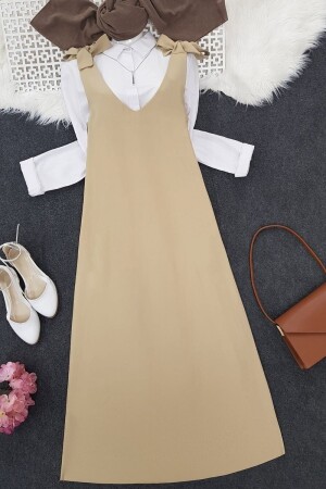 Omuzları Bağlamalı Uzun Jile - Modamorfo