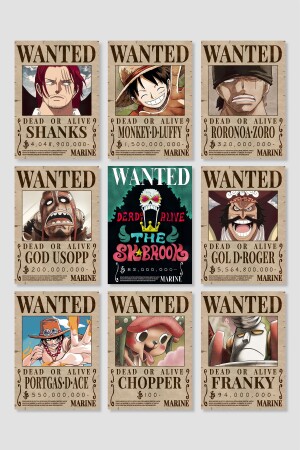 One Piece Wanted 15'li Anime Poster Seti Kalın Parlak Kuşe Kağıdı RSAPS009 - postick