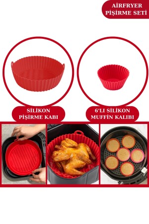 Onikiden Airfryer Pişirme Kabı Ve 6’lı Kek Muffin Kalıbı Set- Hava Fritözleriyle Uyumlu SL33-SL65 - 2