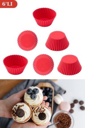 Onikiden Airfryer Silikon-Kuchen-Muffin-Form, 6 Stück – kompatibel mit allen Heißluftfritteusen Sl33 - 3