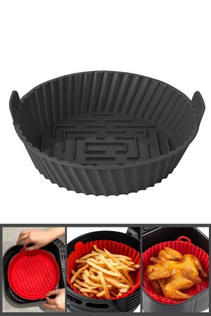 Onikiden Yanmaz Yapışmaz Airfryer Silikon Pişirme Kabı SL099 - Tüm Fritözlerle Uyumlu 20x5cm - 4