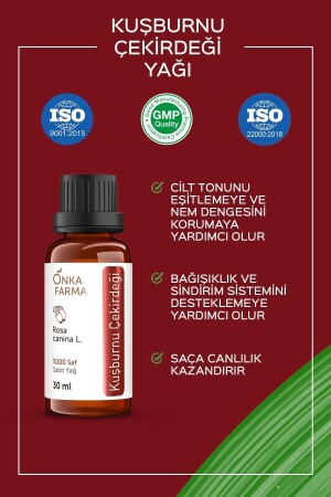 Onka Farma %100 Saf Kuşburnu Çekirdeği Yağı Soğuk Sıkım 30 ml - 1