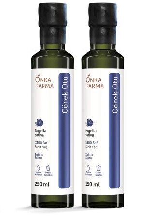 Onka Farma Çörekotu Yağı - %100 Saf Doğal Soğuk Sıkım Çörek Otu - 2 X 250 ml - 1