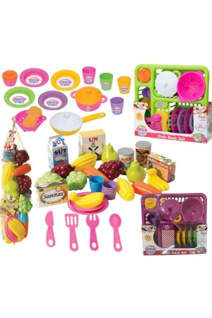 Opportunityproduct Teller Teller Set/Netz Obst Gemüse Set Housekeeping Küche Spielsets 2er Set Q5Q837 - 3