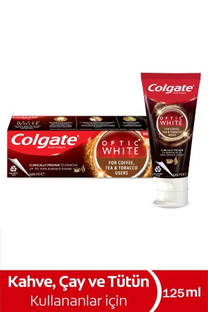 Optic White Whitening Zahnpasta für Kaffee-, Tee- und Tabakkonsumenten, 125 ml - Colgate