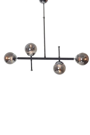 Optische 4-teilige Chrom-Schwarz-Metallgehäuse-Rauchglas-Design-Luxus-Pendelleuchte-Kronleuchter LZRNAVZ21 - 10