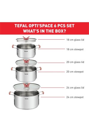 Optispace Stahl-Kochgeschirr-Set – 6-teilig 05JB - 8