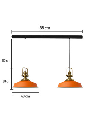 Orange edler Doppel-Kronleuchter, antikes Kopfteil, Retro-Pendelleuchte, Küche, Wohnzimmer, Café, Kronleuchter BMM7152 - 4