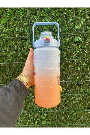 Orange Motivation Wasserflasche 2000 ml Wasserflasche, Bpa-frei | - 1