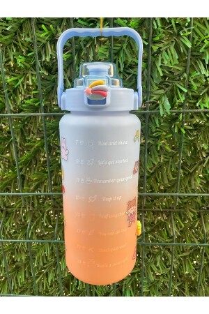 Orange Motivation Wasserflasche 2000 ml Wasserflasche, Bpa-frei | - 4