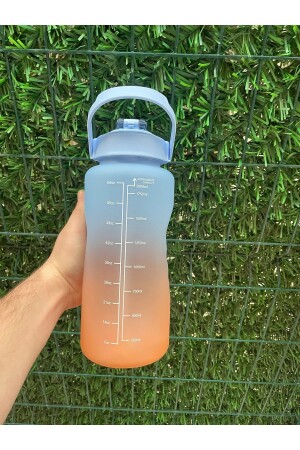 Orange motivierende Wasserflasche, Wasserflasche, Wasserflasche, 2 l, Tritan-Wasserflasche für Fitnessstudio, Bpa-freie Wasserflasche kt52 - 5