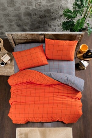 Orange Nevresim Takımı Çift Kişilik 4 Parça 200x220-oranj M0012587 - 1