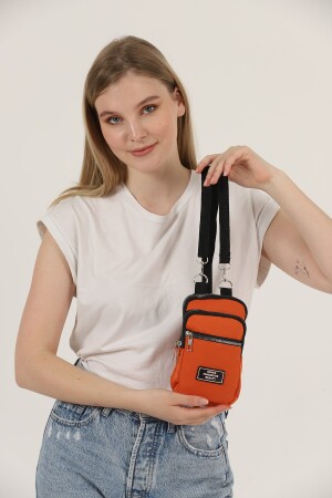 Orange U17 Reißverschlusstasche mit 3 Fächern und verstellbarem Riemen Unisex-Handyhalter-Brieftasche U:20 E:12 G:4 S225-00057 - 6