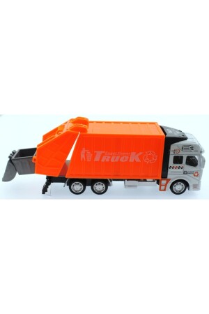 Orangefarbener Müllwagen zum Ziehen und Ablegen 2586906 - 3