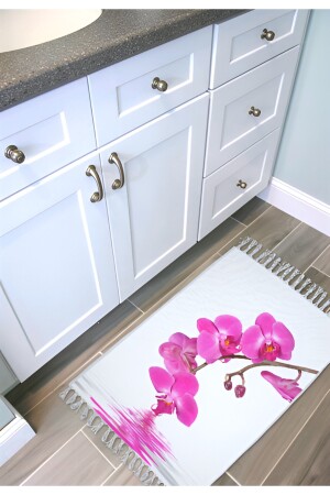 Orchid Banyo Paspas Ve Tek Kanat Duş Perdesi 1x120x200 Set BAHORCHD5080-120 - 5