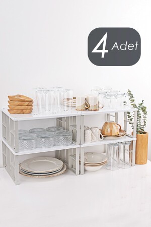 Org-01 4 Regal-Organizer, Schrank-Organizer, Regalplatte, Glasregal, Regalerhöhung - 1