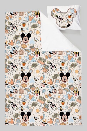 Organik Bebek Nevresim Takımı (100X150) - Cartoon Serisi - Mickey Ve Arkadaşları Pattern ETNTB1BCCS034 - 5