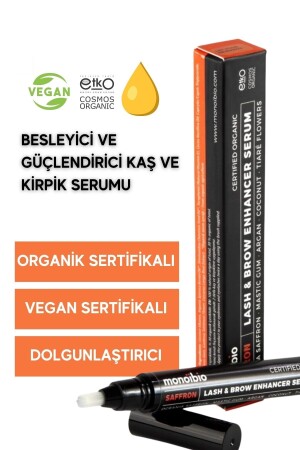 Organik Kaş Kirpik Serumu - Saffron Yağ Kaş Kirpik Oluşumunu Destekler - Vegan - 1