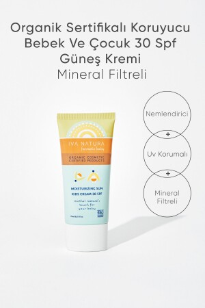 Organik Sertifikalı Koruyucu Bebek Ve Çocuk 30 Spf Güneş Kremi Mineral Filtreli 75 ml IVN29 - 1