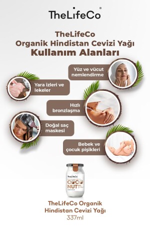 Organik- Soğuk Sıkım Hindistan Cevizi Yağı 337 Ml (vegan) - 4