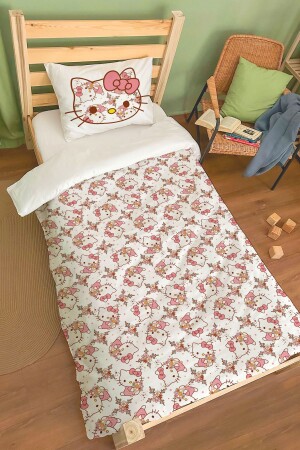 Organik Tek Kişilik Nevresim Takımı - Cartoon Serisi - Hello Kitty Pattern ETNTT1BCCS036 - 3